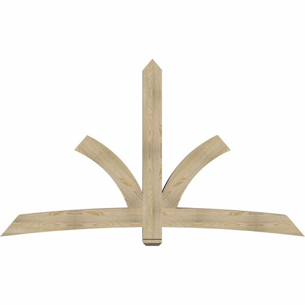 Ekena Millwork Davenport Rough Sawn Timber Gable Bracket, Douglas Fir, 96"W x 56"H x 6"D x 6"F, 14/12 Pitch GBW096X56X0606DAV00RDF - main